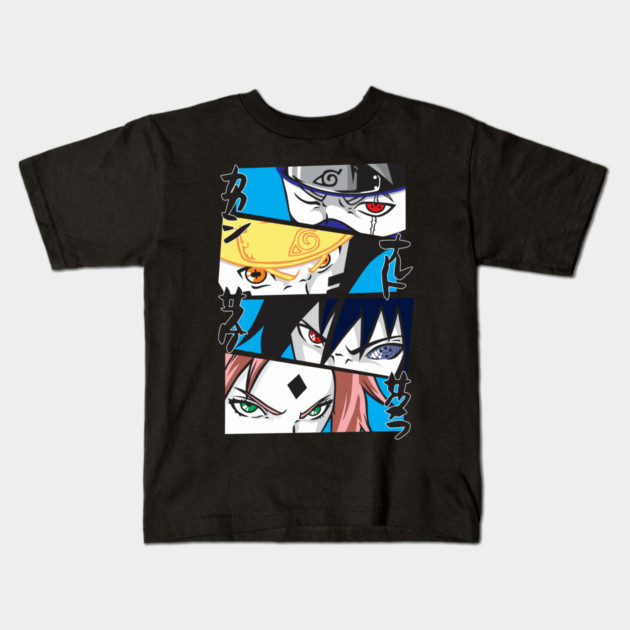 Naruto Team 7 Intense Eyes Panel Kids T-Shirt by Otaku Vibes