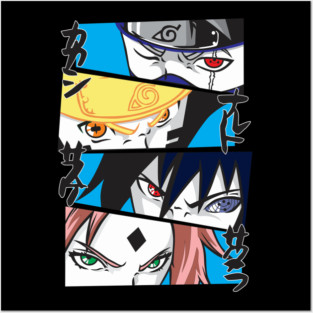 Naruto Team 7 Intense Eyes Panel Posters and Art