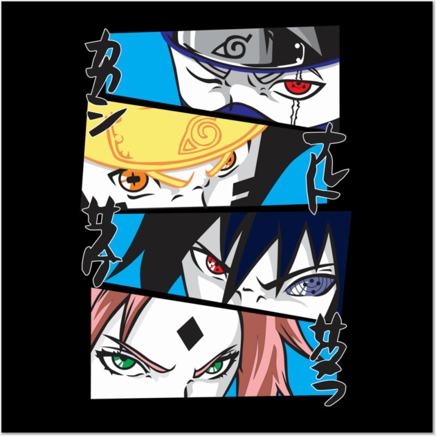Naruto Team 7 Intense Eyes Panel Wall Art by Otaku Vibes