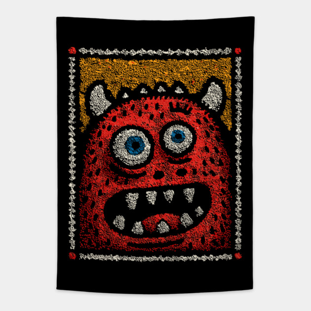 Manic Monster | The Wild-Eyed Gremlin Tapestry by TuncGK