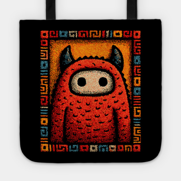 Geometric Monster | The Art Deco Guardian Tote by TuncGK