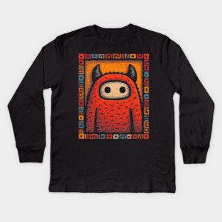 Geometric Monster | The Art Deco Guardian Kids Long Sleeve T-Shirt