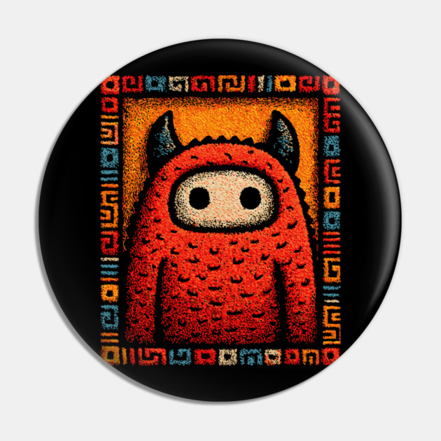 Geometric Monster | The Art Deco Guardian Pin by TuncGK