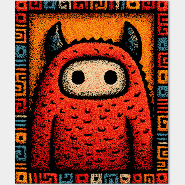 Geometric Monster | The Art Deco Guardian Wall Art by TuncGK