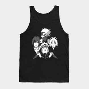 Team 7 Monochrome Focus - Naruto Anime Tank Top