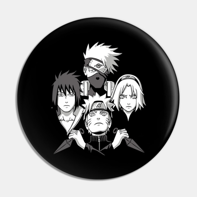Team 7 Monochrome Focus - Naruto Anime Pin by Otaku Vibes