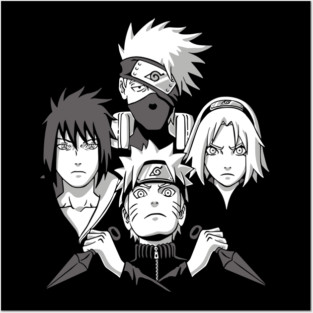 Team 7 Monochrome Focus - Naruto Anime Posters and Art