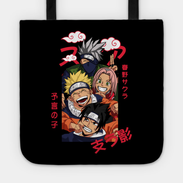 Happy Team 7 - Naruto Anime Tote by Otaku Vibes