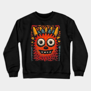 Goofy Toothy Monster | The Happy Little Beast Crewneck Sweatshirt