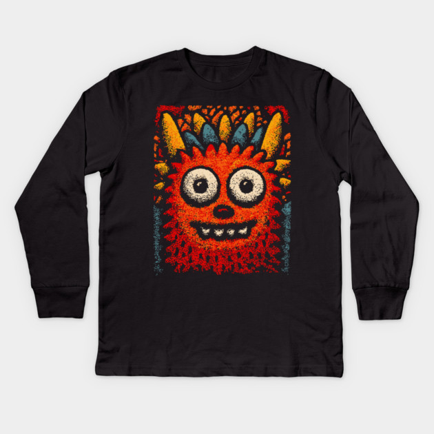 Goofy Toothy Monster | The Happy Little Beast Kids Long Sleeve T-Shirt by TuncGK