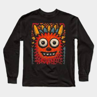 Goofy Toothy Monster | The Happy Little Beast Long Sleeve T-Shirt