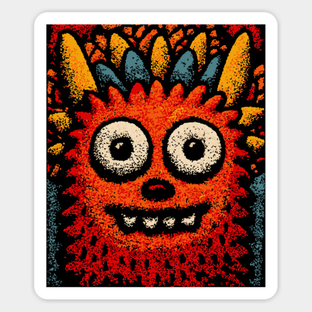 Goofy Toothy Monster | The Happy Little Beast Magnet by TuncGK