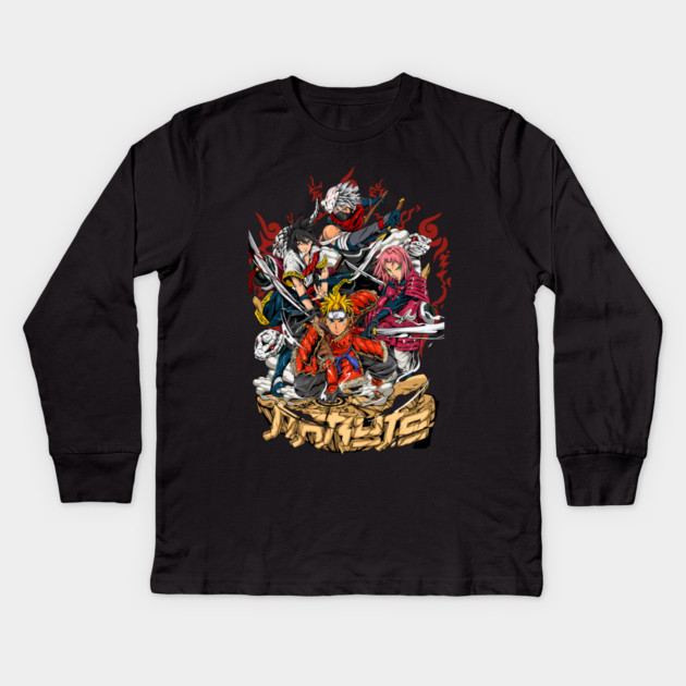 Team 7 Samurai Warriors - Naruto Anime Kids Long Sleeve T-Shirt by Otaku Vibes
