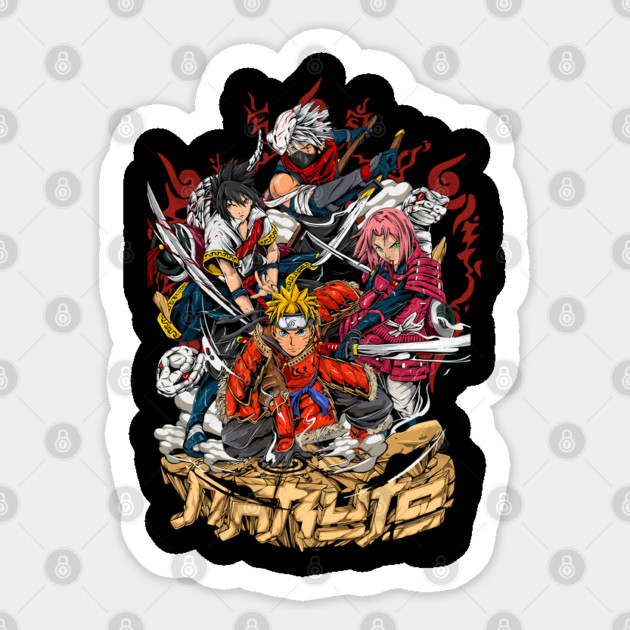 Team 7 Samurai Warriors - Naruto Anime Sticker by Otaku Vibes