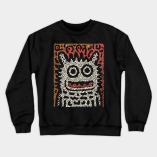 Tribal Pattern Monster | The Folk Art Yeti Crewneck Sweatshirt