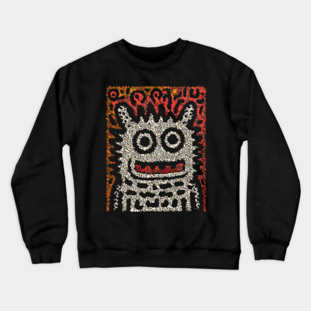 Tribal Pattern Monster | The Folk Art Yeti Crewneck Sweatshirt by TuncGK