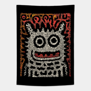 Tribal Pattern Monster | The Folk Art Yeti Tapestry