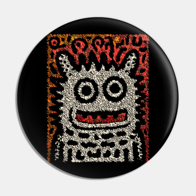 Tribal Pattern Monster | The Folk Art Yeti Pin by TuncGK