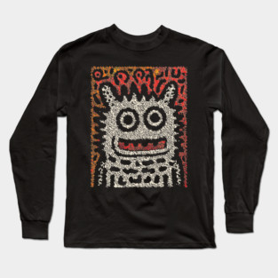 Tribal Pattern Monster | The Folk Art Yeti Long Sleeve T-Shirt