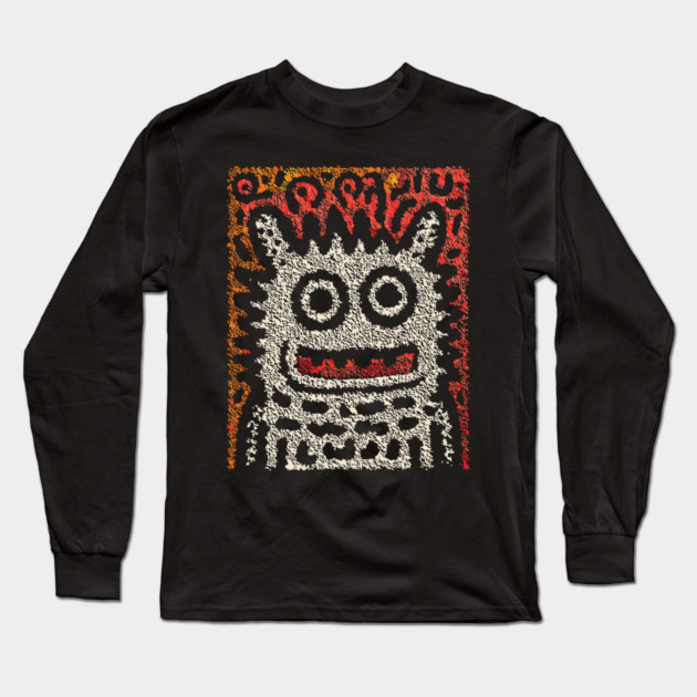 Tribal Pattern Monster | The Folk Art Yeti Long Sleeve T-Shirt by TuncGK
