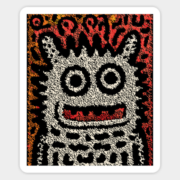 Tribal Pattern Monster | The Folk Art Yeti Magnet by TuncGK