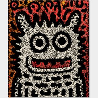 Tribal Pattern Monster | The Folk Art Yeti Posters and Art
