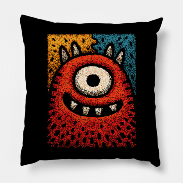 Friendly Cyclops Monster | A Whimsical One-Eyed Creature Pillow by TuncGK