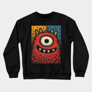 Friendly Cyclops Monster | A Whimsical One-Eyed Creature Crewneck Sweatshirt