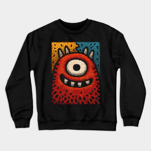Friendly Cyclops Monster | A Whimsical One-Eyed Creature Crewneck Sweatshirt by TuncGK