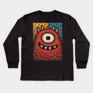 Friendly Cyclops Monster | A Whimsical One-Eyed Creature Kids Long Sleeve T-Shirt