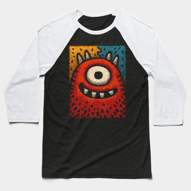Friendly Cyclops Monster | A Whimsical One-Eyed Creature Baseball T-Shirt by TuncGK