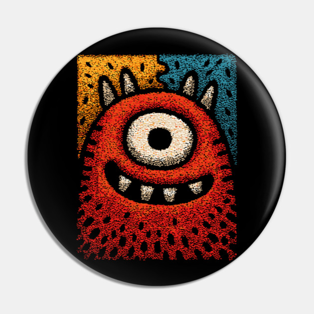 Friendly Cyclops Monster | A Whimsical One-Eyed Creature Pin by TuncGK