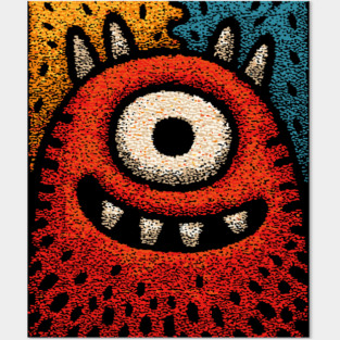Friendly Cyclops Monster | A Whimsical One-Eyed Creature Posters and Art