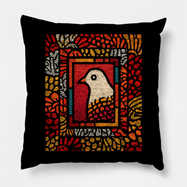 Sacred Dove | Medieval Stained Glass Pillow by TuncGK