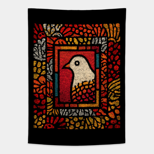 Sacred Dove | Medieval Stained Glass Tapestry by TuncGK