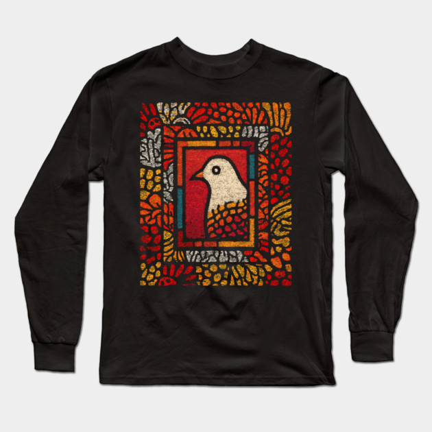 Sacred Dove | Medieval Stained Glass Long Sleeve T-Shirt by TuncGK