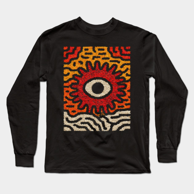 Primal Sun God | The Cosmic Eye Tapestry Long Sleeve T-Shirt by TuncGK