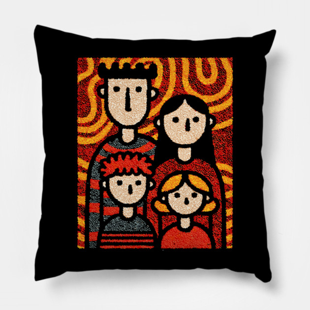 Autumn Family Portrait | The Thanksgiving Decor Pillow by TuncGK