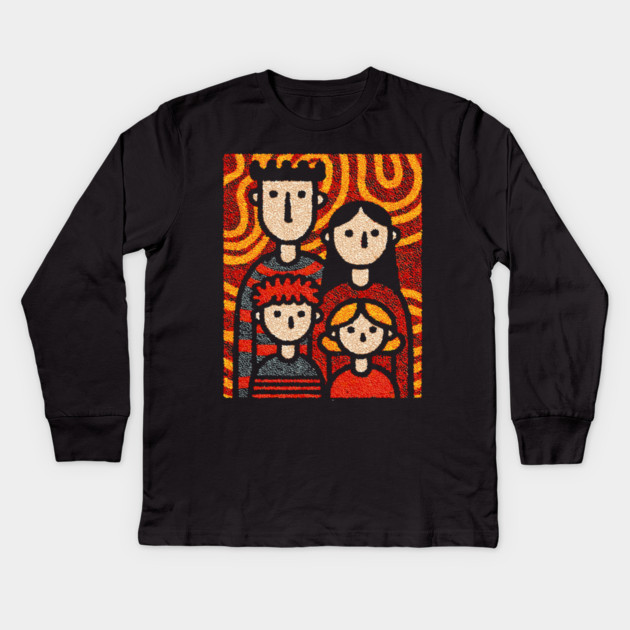 Autumn Family Portrait | The Thanksgiving Decor Kids Long Sleeve T-Shirt by TuncGK