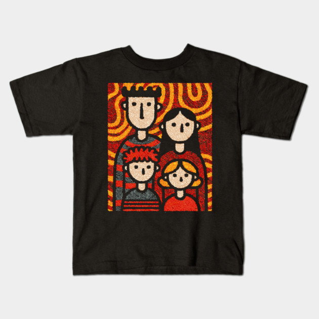 Autumn Family Portrait | The Thanksgiving Decor Kids T-Shirt by TuncGK