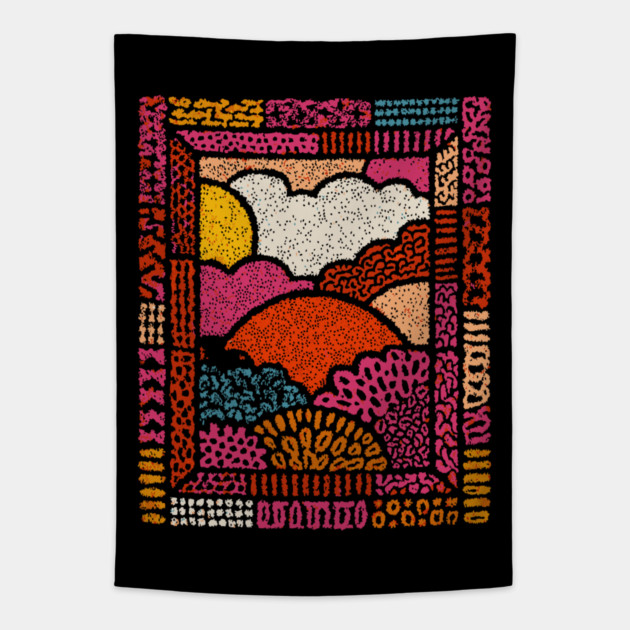 Winter Solstice | The Hopeful Sun Tapestry Tapestry by TuncGK