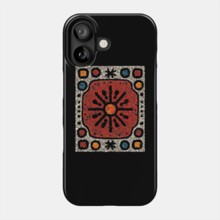 Yule Sun Wheel | A Folk Art Tapestry for the Seasons Phone Case