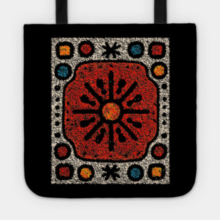 Yule Sun Wheel | A Folk Art Tapestry for the Seasons Tote