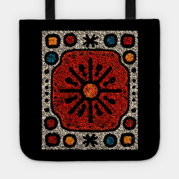 Yule Sun Wheel | A Folk Art Tapestry for the Seasons Tote by TuncGK