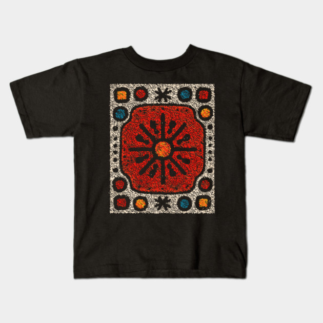 Yule Sun Wheel | A Folk Art Tapestry for the Seasons Kids T-Shirt by TuncGK