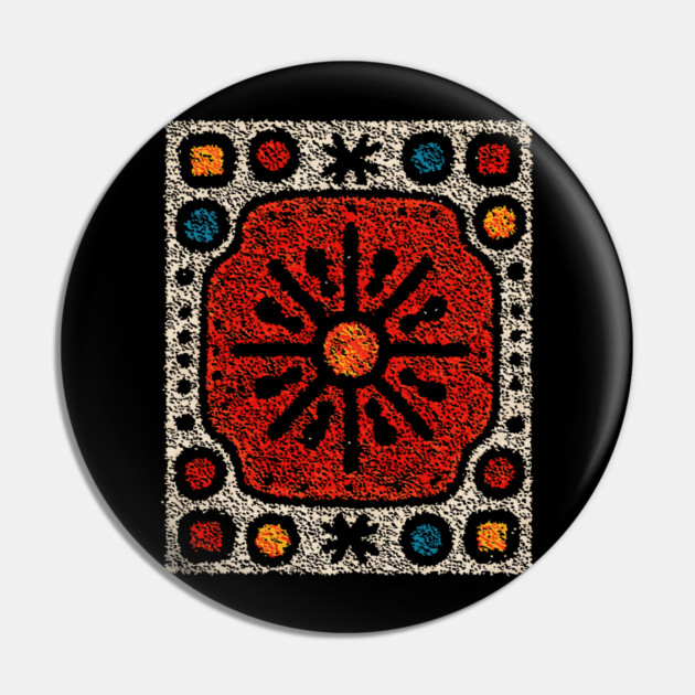 Yule Sun Wheel | A Folk Art Tapestry for the Seasons Pin by TuncGK