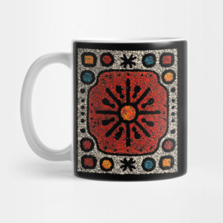 Yule Sun Wheel | A Folk Art Tapestry for the Seasons Mug