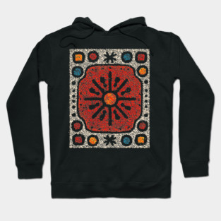 Yule Sun Wheel | A Folk Art Tapestry for the Seasons Hoodie