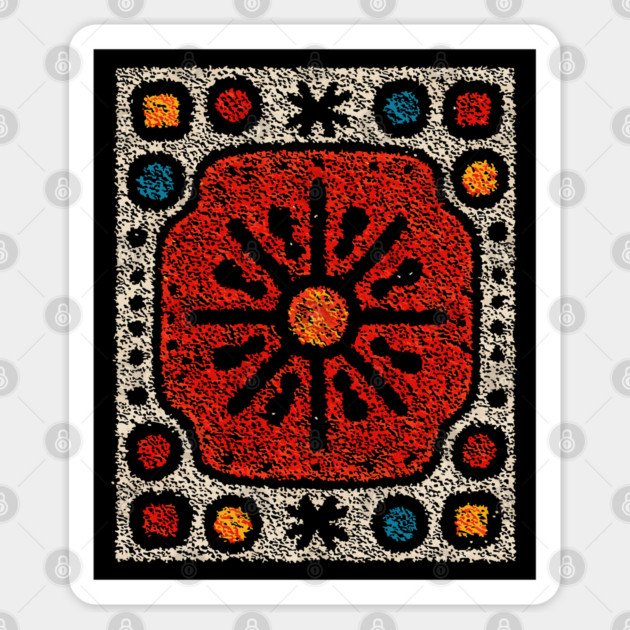 Yule Sun Wheel | A Folk Art Tapestry for the Seasons Sticker by TuncGK