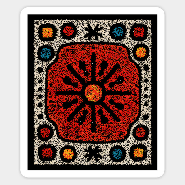 Yule Sun Wheel | A Folk Art Tapestry for the Seasons Magnet by TuncGK